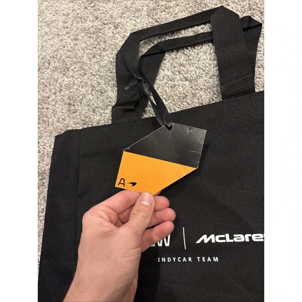 NEW OFFICIAL MCLAREN Indy Car TEAM ISSUE Black Tote Bag With Tags Rare